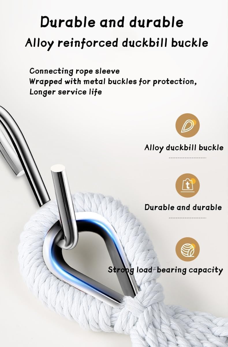 Harmony Home Double Beach Hammock – Adjustable Height, Space-Saving Design with Carrying Case, 200KG Capacity – Outdoor Camping, Garden, Patio, Yard Rope Swing Seat Chair - Image 3